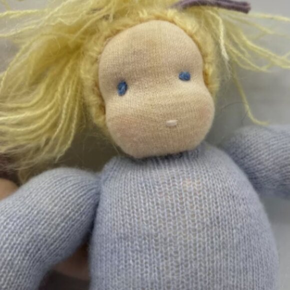 Two Handmade Waldorf Dolls Natural Materials Imagination Creativity Wool Cotton - Picture 6 of 7